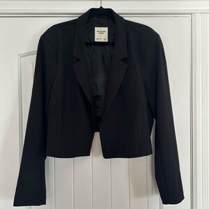Abercrombie cropped black blazer. Like new. Size L.